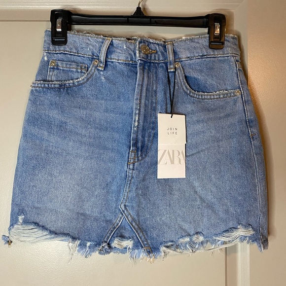 ZARA DENIM MINI SKIRT - Picture 7 of 12